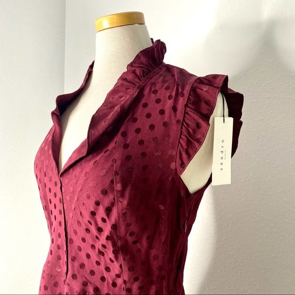 NWT Sandro Jasmine Polka Dot Print Mini Dress - Picture 4 of 8